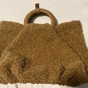 Love & Lore Teddy Bear Sherpa Handbag with matching hat